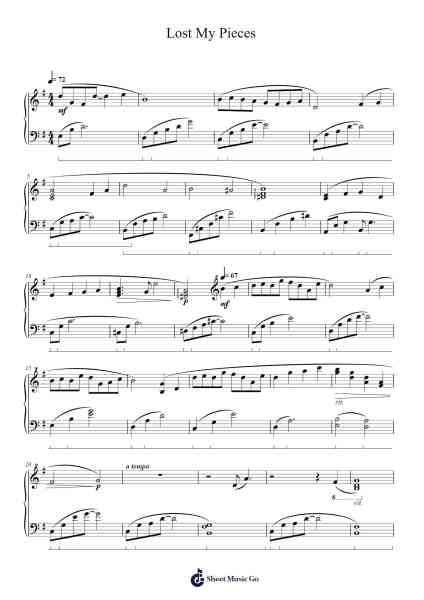 Lost My Pieces Sheet Music by Yukari Hashimoto-Arr.Efbin Kimsie