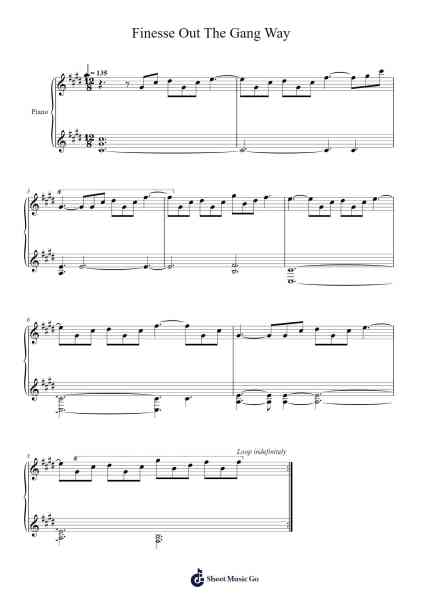 Finesse Out The Gang Way Sheet Music by Lil Durk-Arr.Runiel Faulktave