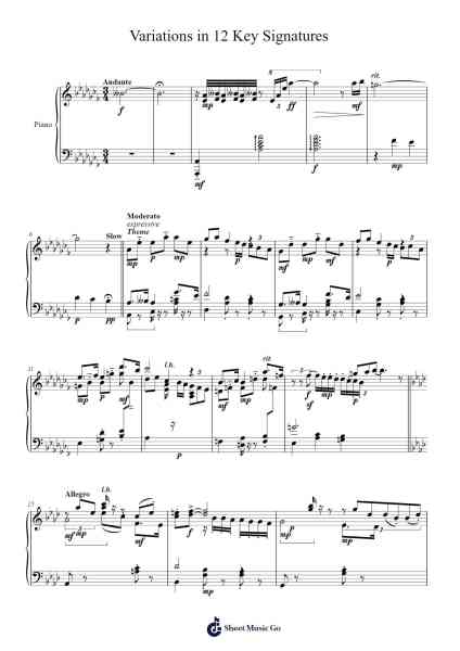 Variations in 12 Key Signatures Sheet Music by undefined-Arr.Chrisriah Sheicia