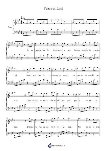 Peace at Last Sheet Music by -Arr.Bowsibyl Twainses