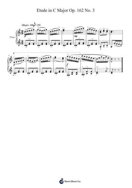 Etude in C Major, Op. 162 No. 3 Sheet Music by Carl Czerny-Arr.Sylsia Kerrsel