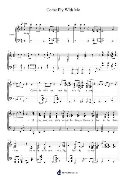 Come Fly With Me Sheet Music by Frank Sinatra-Arr.Lencher Jameswyatt