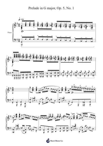 Prelude in G major, Op. 5, No. 1 Sheet Music by J. S. Bach-Arr.Housnid