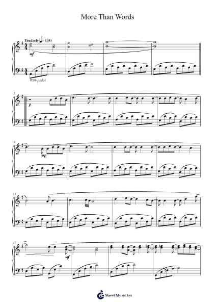 More Than Words Sheet Music by Extreme-Arr.Toutpeg