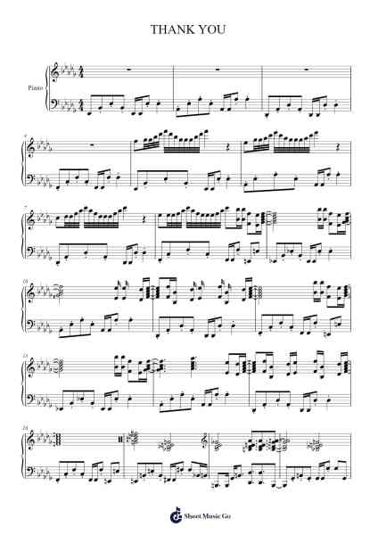 THANK YOU Sheet Music by Tyler, The Creator-Arr.Gracejosh