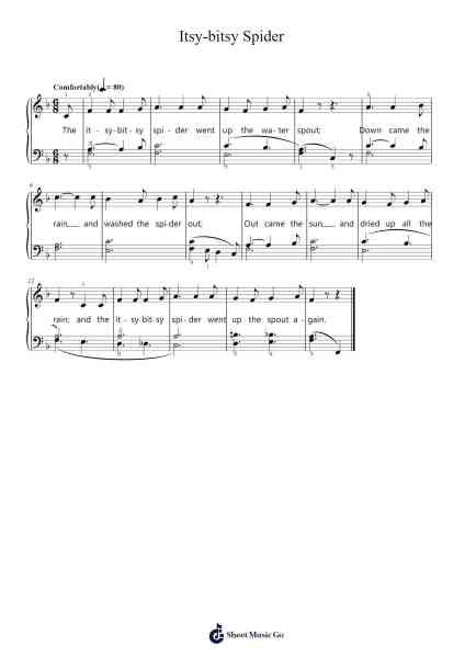 Itsy-bitsy Spider Sheet Music by Misc Children-Arr.Keatsshua Beareade
