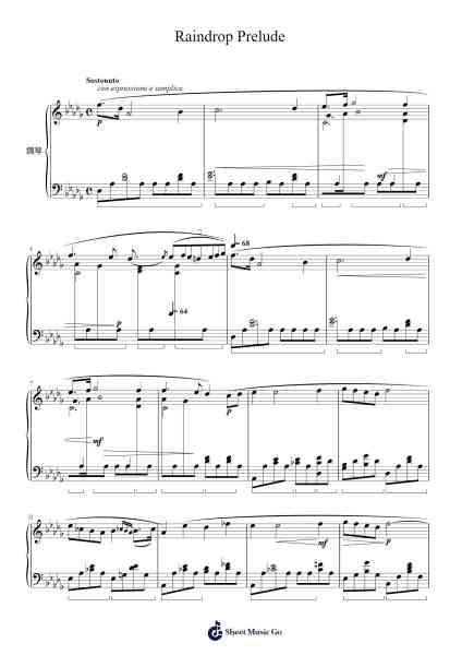 Prelude Op. 28 No. 15 in D-flat Major "Raindrop" Sheet Music by Frédéric Chopin-Arr.Doydy Steinhal