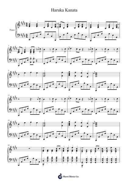 Haruka Kanata Sheet Music by Asian Kung-Fu Generation-Arr.Glosper