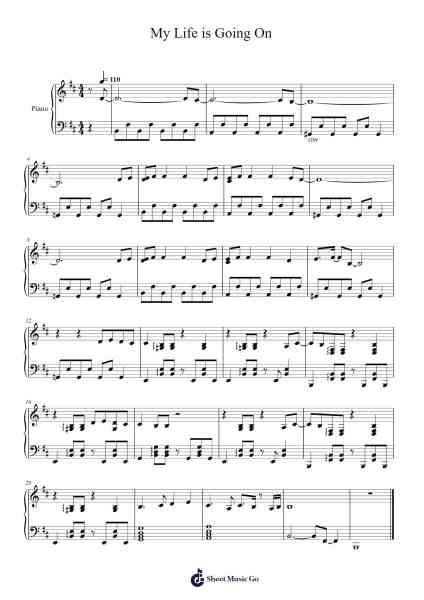 My Life is Going On Sheet Music by Cecilia Krull-Arr.Kensibyl