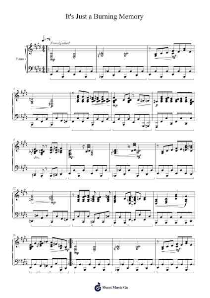 It's Just a Burning Memory Sheet Music by The Caretaker-Arr.Cliffcam Whbill