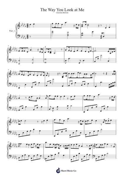 The Way You Look at Me Sheet Music by Christian Bautista-Arr.Padlia Bebe