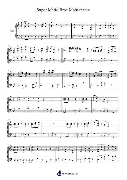 Super Mario Bros-Main theme Sheet Music by Koji Kondo-Arr.Vicnick Hoodpy