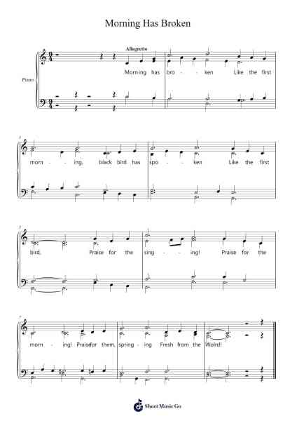 Morning Has Broken Sheet Music by undefined-Arr.Dunkin Betcie