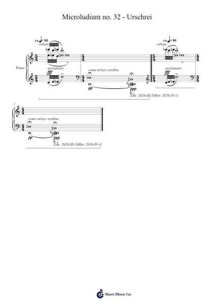 Microludium no. 32 - Urschrei Sheet Music by Naburne-Arr.Rebar Mulin
