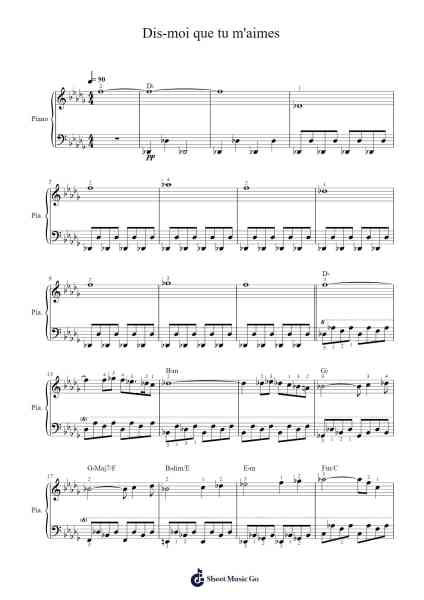 Dis-moi que tu m'aimes Sheet Music by Zaho-Arr.Serles