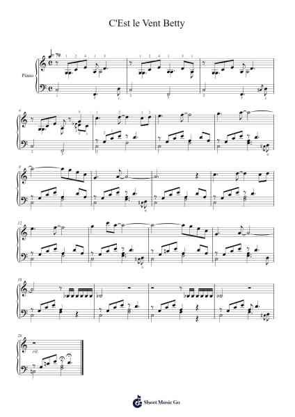 C'Est le Vent Betty Sheet Music by Gabriel Yared-Arr.Vanlett Hudrey