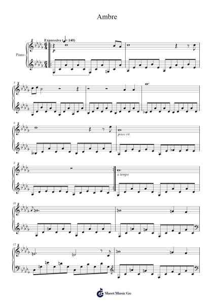 Ambre Sheet Music by Nils Frahm-Arr.Nelrist Hornrias