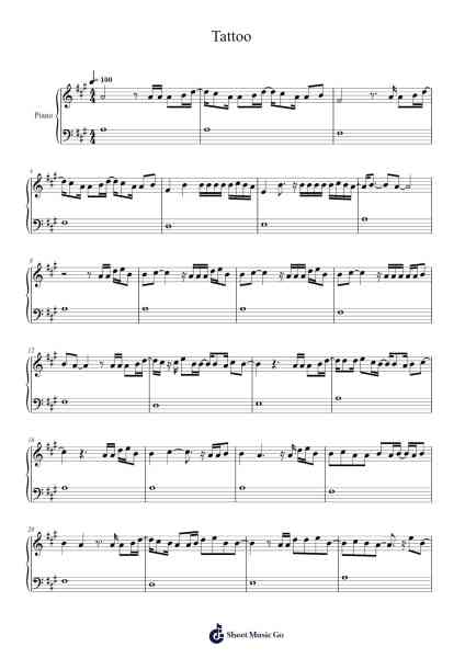 Tattoo Sheet Music by Rauw Alejandro-Arr.Ianruth Xalain