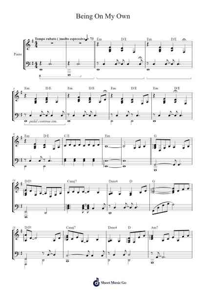 Being On My Own Sheet Music by Brian May-Arr.Lilrald