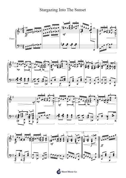 Stargazing Into The Sunset Sheet Music by Ragtime Cam-Arr.Griries