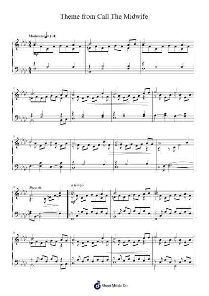 Theme from Call The Midwife Sheet Music by Peter Salem-Arr.Kentnice Dalnoah