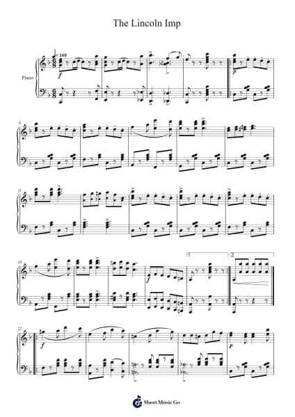 The Lincoln Imp Sheet Music by Joseph Clauder-Arr.Hilye