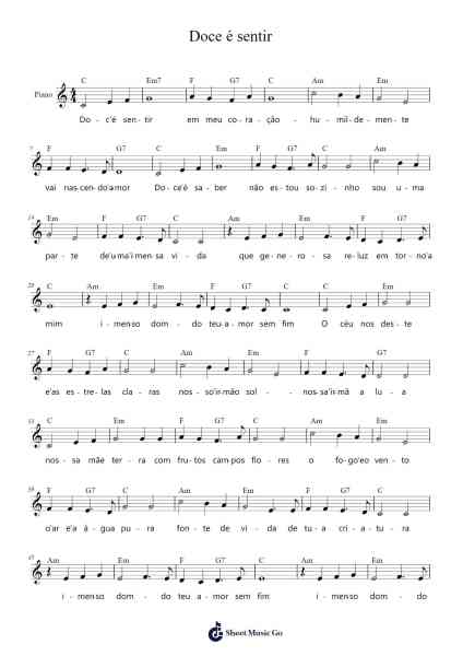 Doce é sentir Sheet Music by Phoekirk Sharpdair-Arr.Dalclark Wenholt