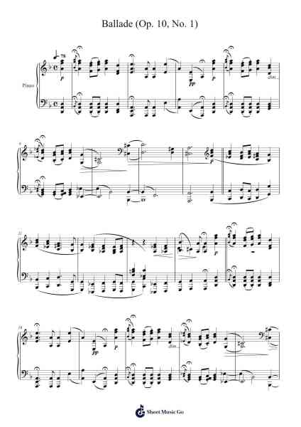 Ballade No. 1 in G Minor, Op. 23 Sheet Music by Johannes Brahms-Arr.Virgreg