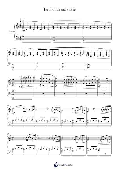 Le monde est stone Sheet Music by undefined-Arr.Watblack Jackcoln
