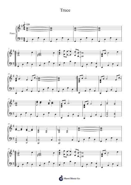 Truce Sheet Music by Taholt-Arr.Efbin Kimsie