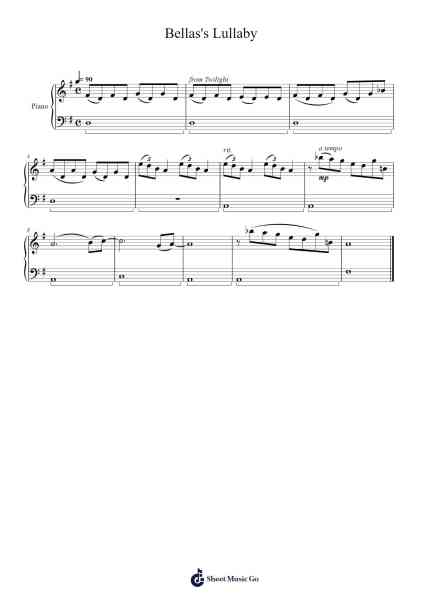 Bellas's Lullaby Sheet Music by Carter Burwell-Arr.Junegia Wato