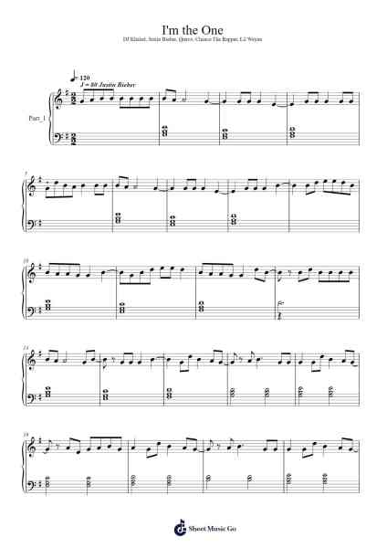 I'm the One Sheet Music by DJ Khaled-Arr.Philley Mabna