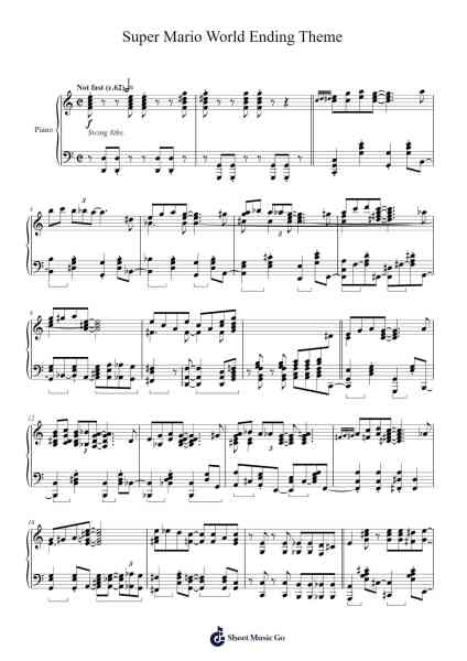 Super Mario World - Ending Theme Sheet Music by Koji Kondo-Arr.Quingar