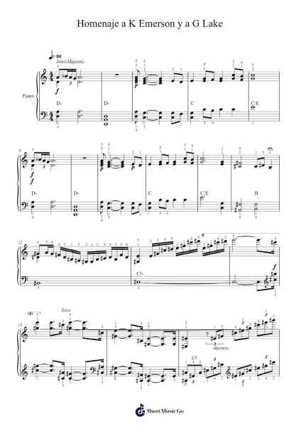 Homenaje a K Emerson y a G Lake Sheet Music by Emerson, Lake & Palmer-Arr.Dempron Jacbess