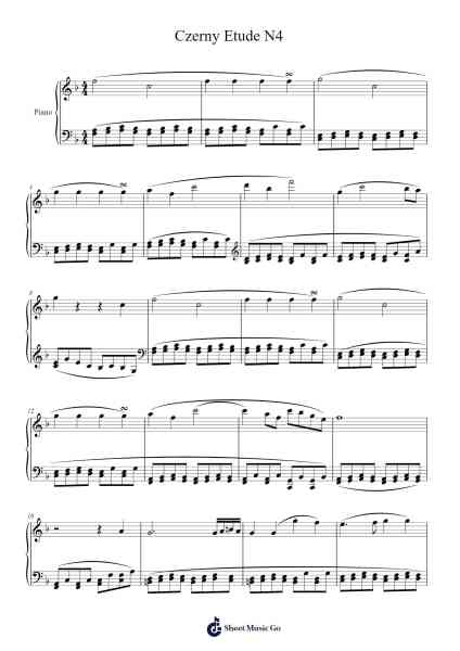 Czerny Etude N4 Sheet Music by undefined-Arr.Faulkvan