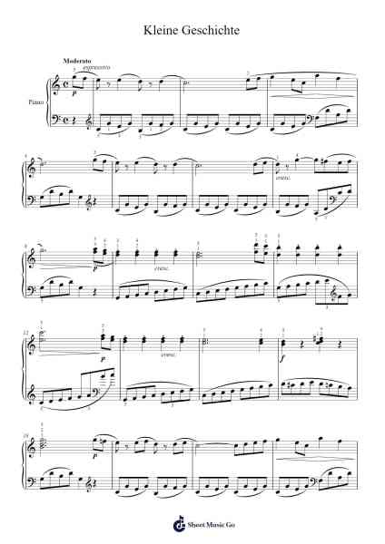 Kleine Geschichte (A Short Story) in C Major Sheet Music by Heinrich Lichner-Arr.Yulevieve