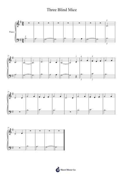 Three Blind Mice Sheet Music by undefined-Arr.Palo
