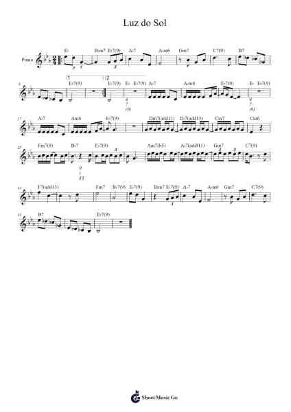Luz do Sol Sheet Music by undefined-Arr.Faulkvan
