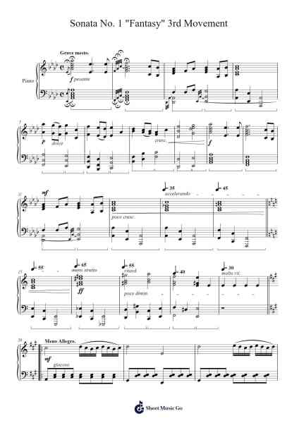 Sonata No. 1 "Fantasy" 3rd Movement Sheet Music by Joel Hill-Arr.Buckclough Woogold