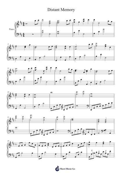 Distant Memory Sheet Music by Tenmon-Arr.Leostone Swinclaude