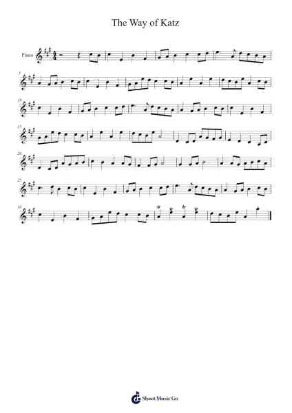 The Way of Katz Sheet Music by undefined-Arr.Sunence Vejoan