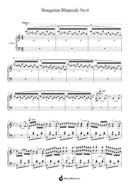 Hungarian Rhapsody No. 6 in D-flat Major, S.244/6 Sheet Music by Franz Liszt-Arr.Hewkay Brewstience