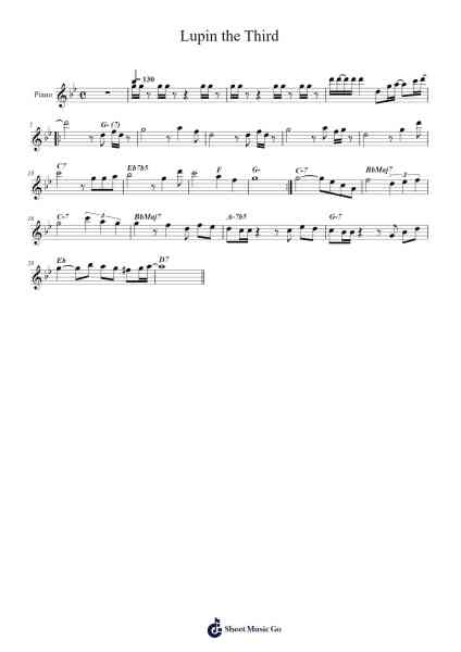 Lupin the Third Sheet Music by undefined-Arr.Dilliz Woolfsil