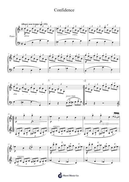 Étude Op. 109 No. 1 "Confidence" Sheet Music by Friedrich Burgmüller-Arr.Aumeo Glennrine