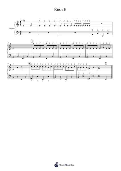 Rush E 樂譜由 Sheet Music Boss - 編曲 Dobing