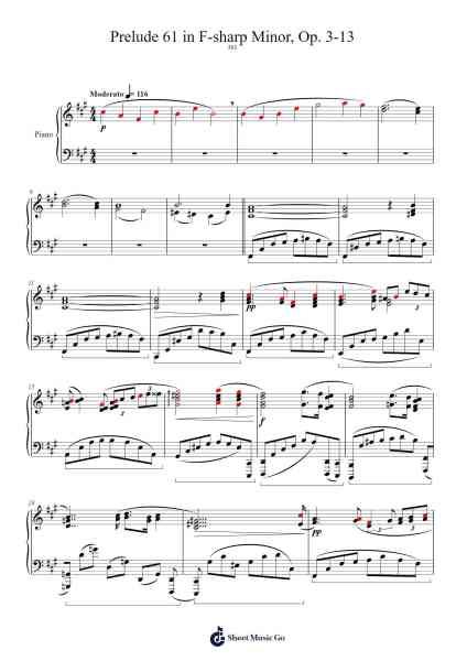 Prelude 61 in F-sharp Minor, Op. 3-13 Sheet Music by Timothy Cho-Arr.Bridmay
