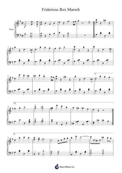 Fridericus Rex Marsch Grenadier Marsch 乐谱由 Fredinand Radeck - 编曲 Sunence Vejoan