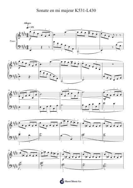 Scarlatti Sonate en mi majeur K531-L430 Sheet Music by Domenico Scarlatti-Arr.Holtbelle