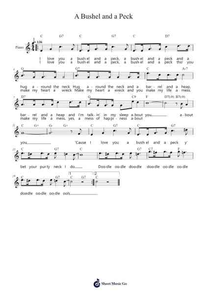 A Bushel and a Peck Sheet Music by Yulegus-Arr.Sukin