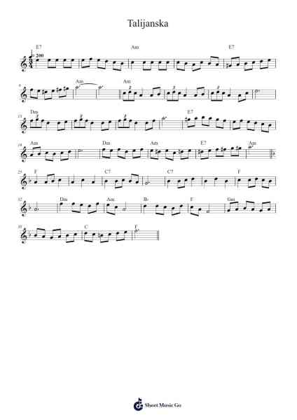 Talijanska Sheet Music by undefined-Arr.Fitchnolds Hartewy